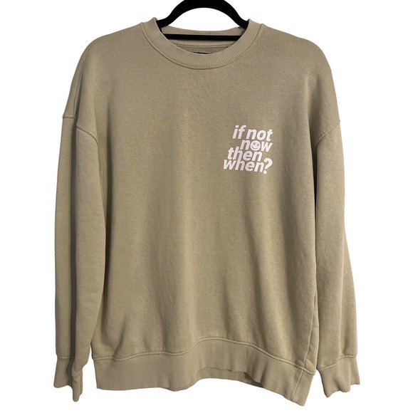 Lefties Tops - Lefties Man Cotton Crew Neck Sweatshirt Pullover If Not‎ Now Then When Smiley